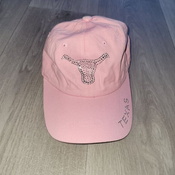 Pink Rhinestone Longhorn Adjustable Baseball Cap "Texas" By Cap Together - Picture 2 of 7